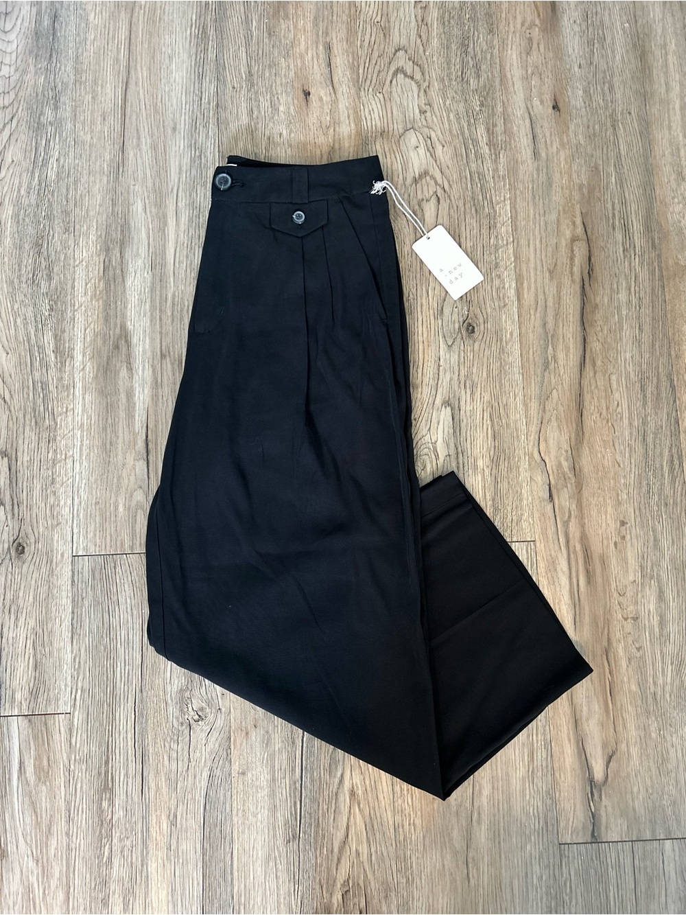 a new day Black High-Waist Pleated Trousers